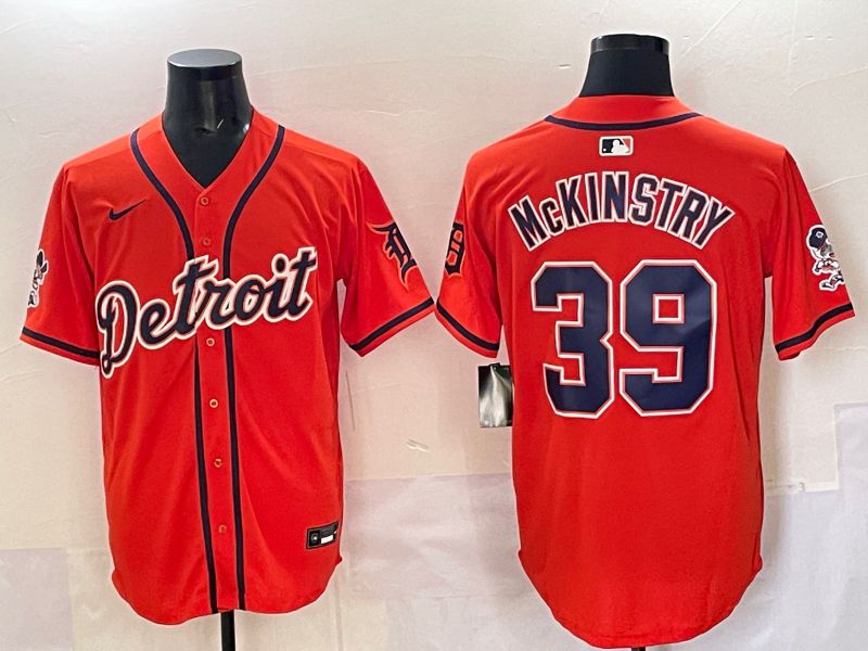 Men 2025 Detroit Tigers #39 Mckinstry Orange Nike MLB Jersey style 01->detroit tigers->MLB Jersey